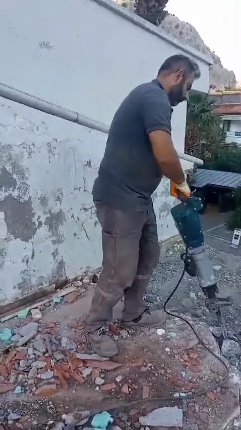 Kırıcı hilti ile zemin beton kırma ve demir çıkarma